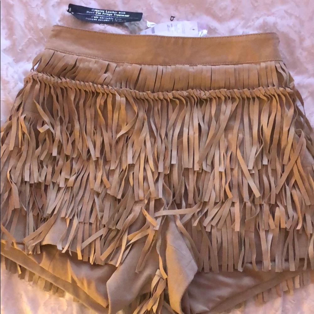 Leather shorts